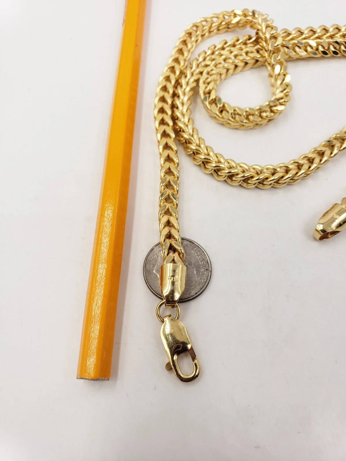 10K Yellow Gold Hollow Franco Chain 2 Tone diamond cut 24.3/4 “L x (W) 5.37mm.