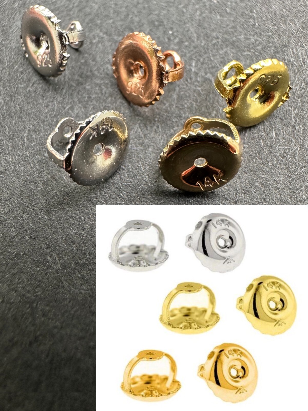 Screw Back Earrings Replacement Backs Nuts 925 Silver Or 14k Gold