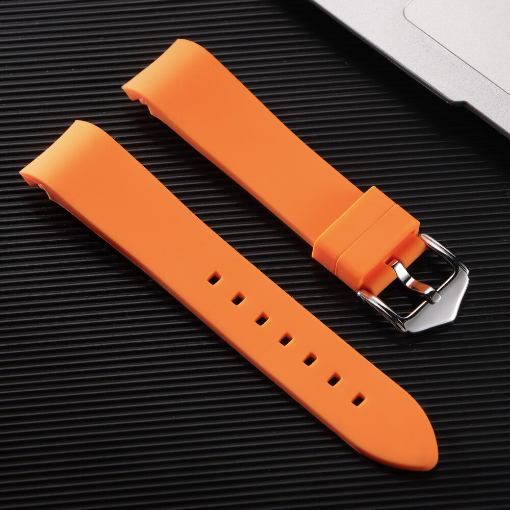 Curved End Watch Band Soft Silicone Rubber Strap Universal 18/19/20/21/22/24mm