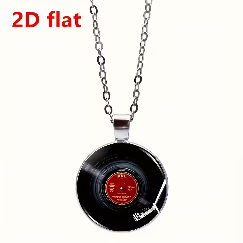 Vinyl Record Round Necklace Jewelry Music Player Pendant