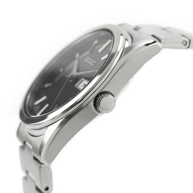 SEIKO SELECTION SBTH011 Stainless Steel Day Date Quartz Watch Black Dial 37.4mm
