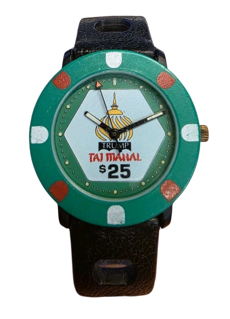 Vintage Trump Taj Mahal $25 Casino Original Chip Men’s Watch – Made In France