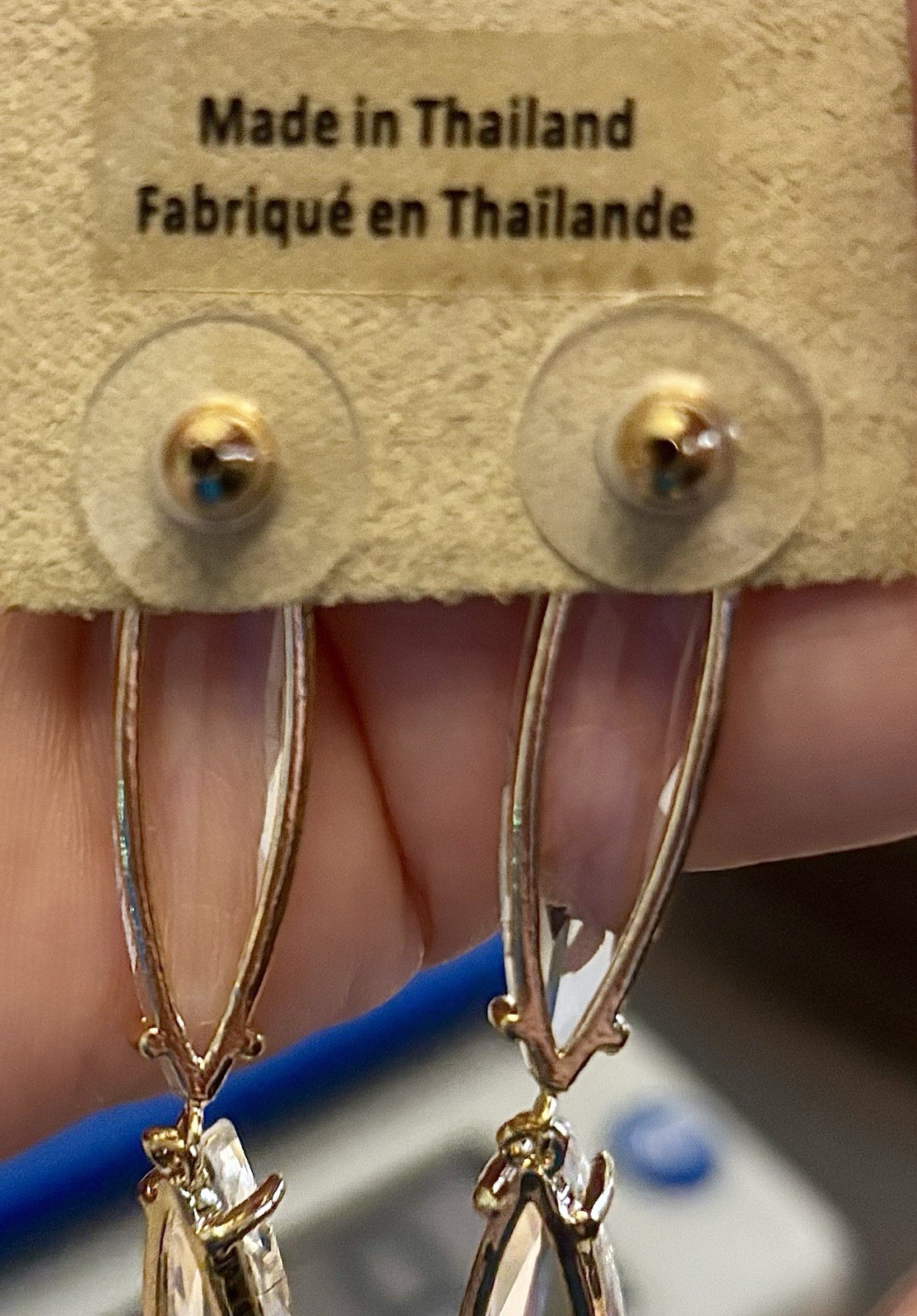 NWT Anthropologie Clear Crystal Drop Look Dangle Earrings Stud Acrylic 3.75″