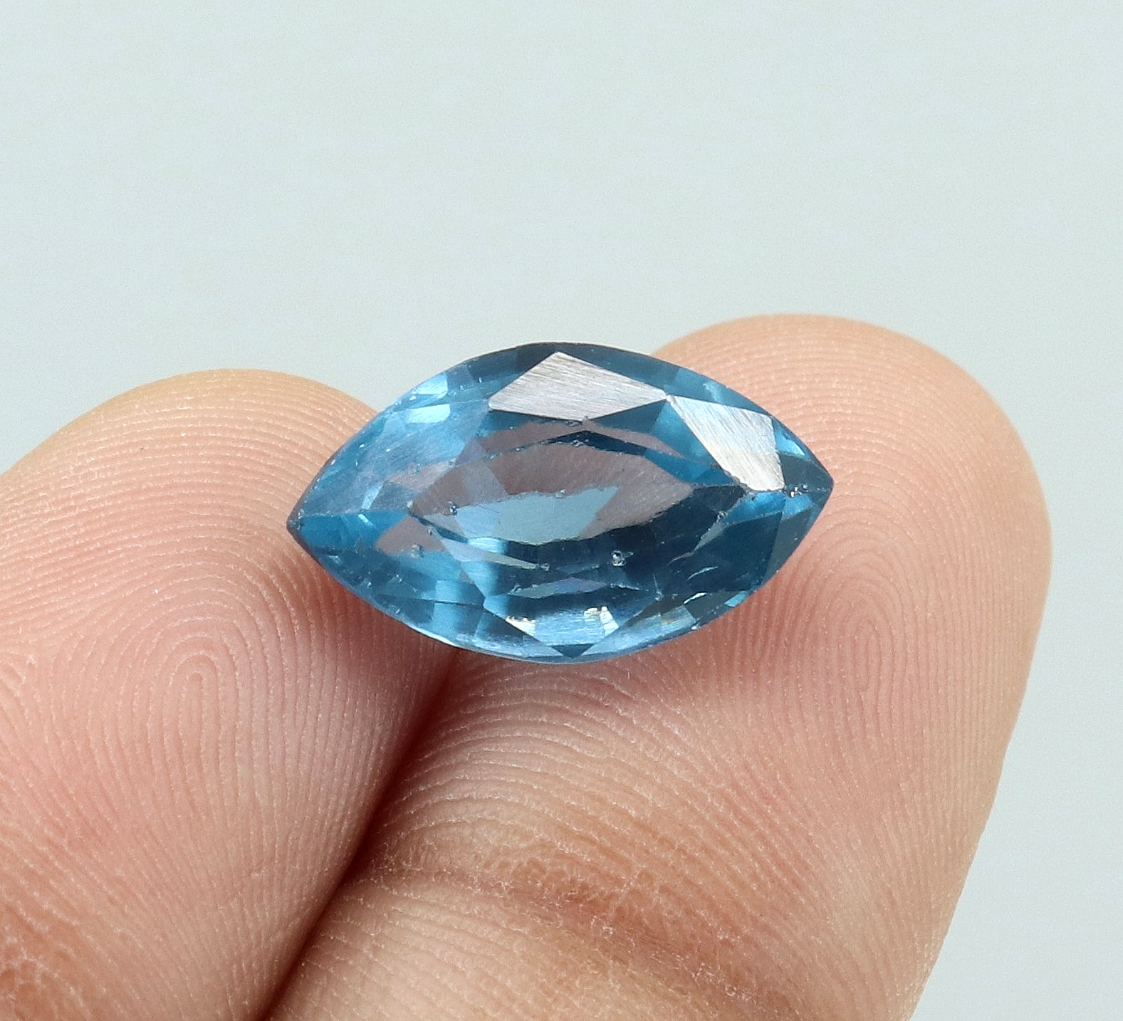 Natural 7.45 Ct Museum Blue Aquamarine Marquise Cut Certified Loose Gemstone
