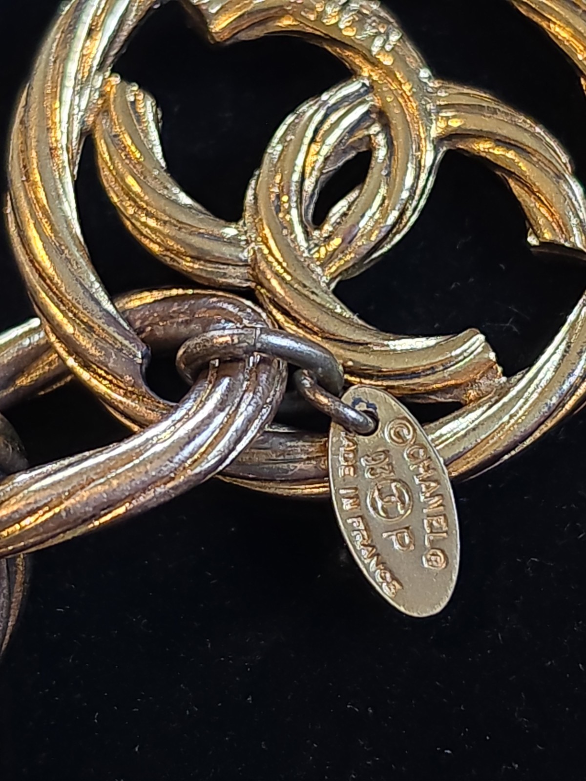 VTG CHANEL double twisted link logo bracelet LAGERFELD SPRING 93 AUTHENTICATED