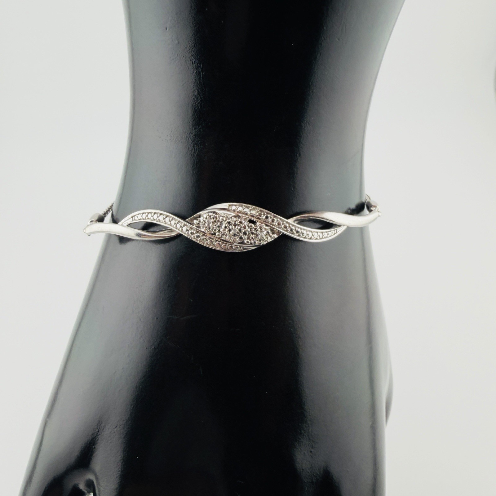 925 Sterling Silver Adjustable Bolo Bracelet Infinity Wave Openwork 5.85g 6”- 8+