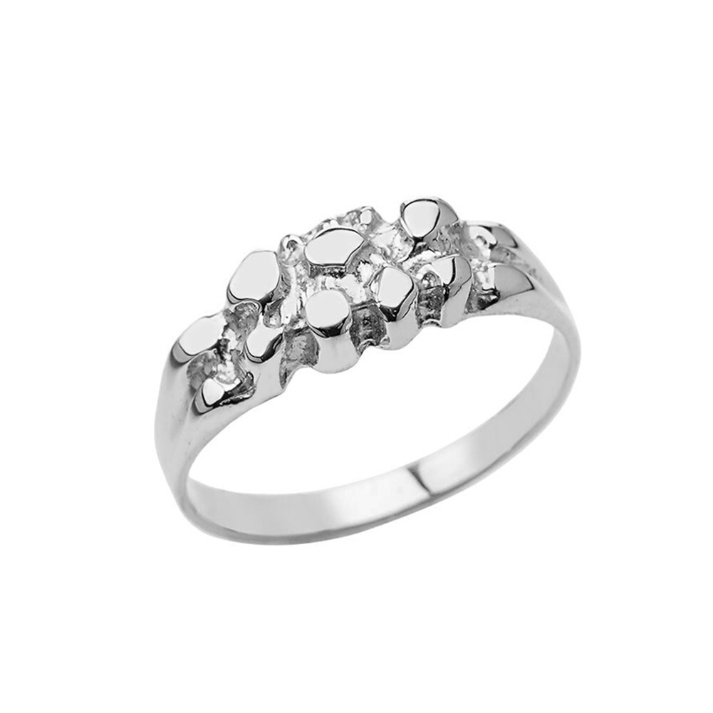 Men’s Pinky Nugget Ring in Sterling Silver