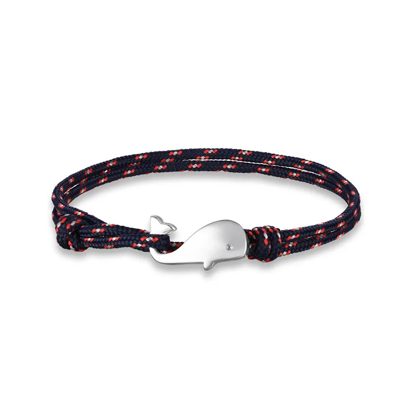 Paracord Rope Bracelet Men Silver Tone Wrap Layered Strand Metal Jewelry
