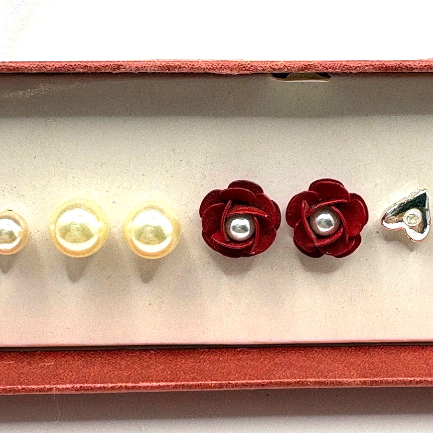 Vintage Avon 7 Pair Assorted Earrings Gift Set with Original Box NOS