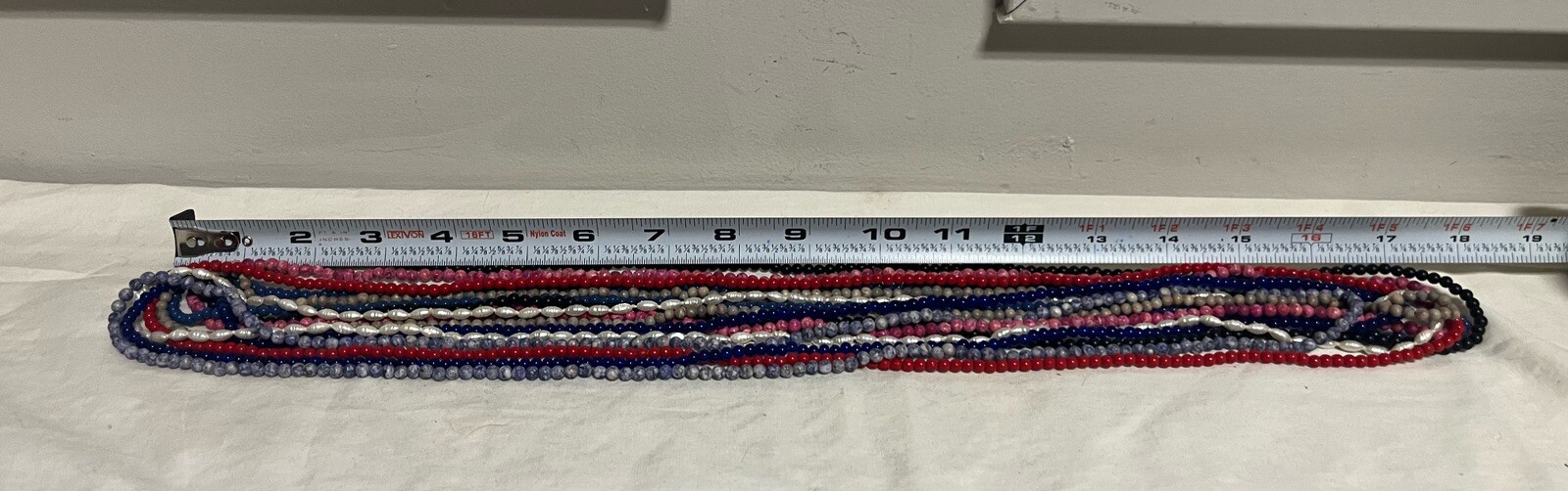 Strains of 8 Beaded Necklaces Multiple Colors Same Length