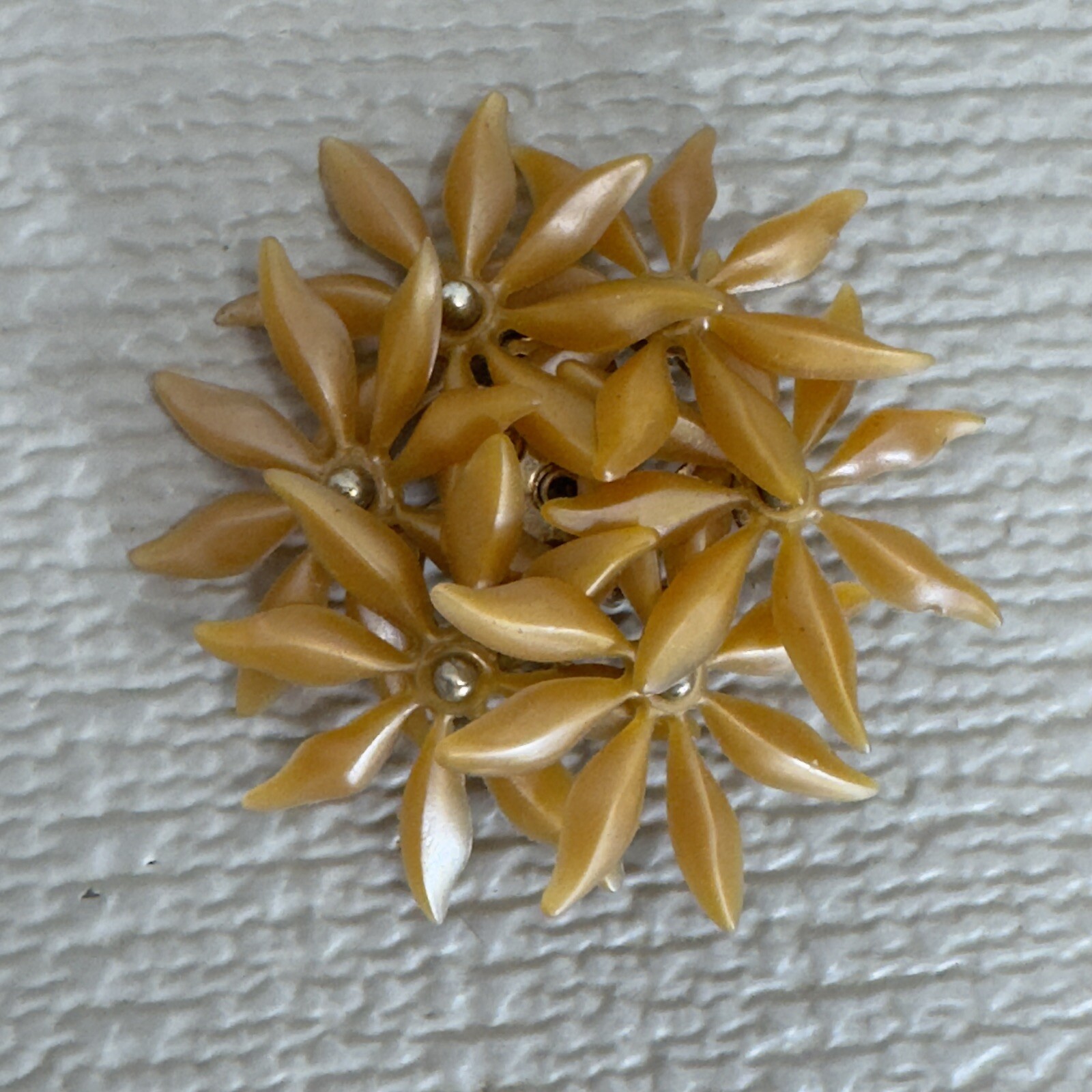 Vintage Retro MCM Orange Plastic Flower Cluster Shoe Clips 2″ ~ Barrett Clips