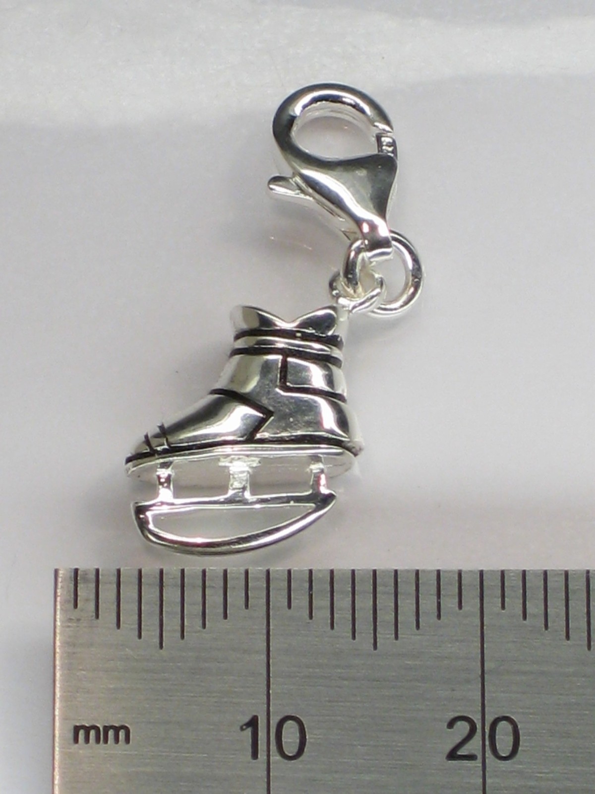 Ice Skate sterling silver clip charm .925 x 1 Skating charms THG80072.