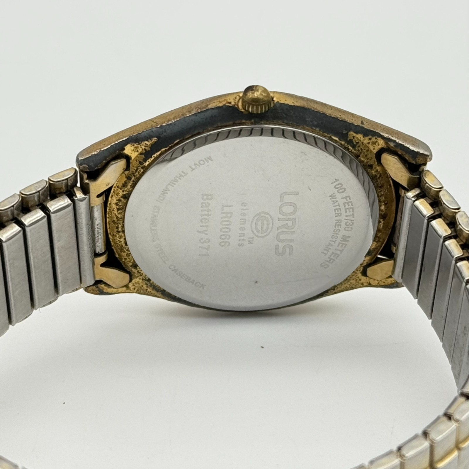 Men’s LORUS Gold Tone Classic Big Date Bracelet Watch, 37mm, White Dial LR0066