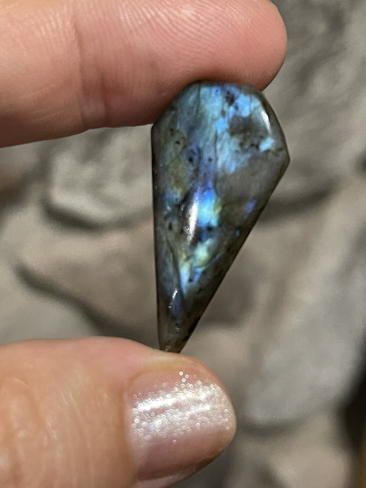 31.7×15.6×5.9mm Kite Shaped Labradorite Cabochon Wire Wrapping Stone