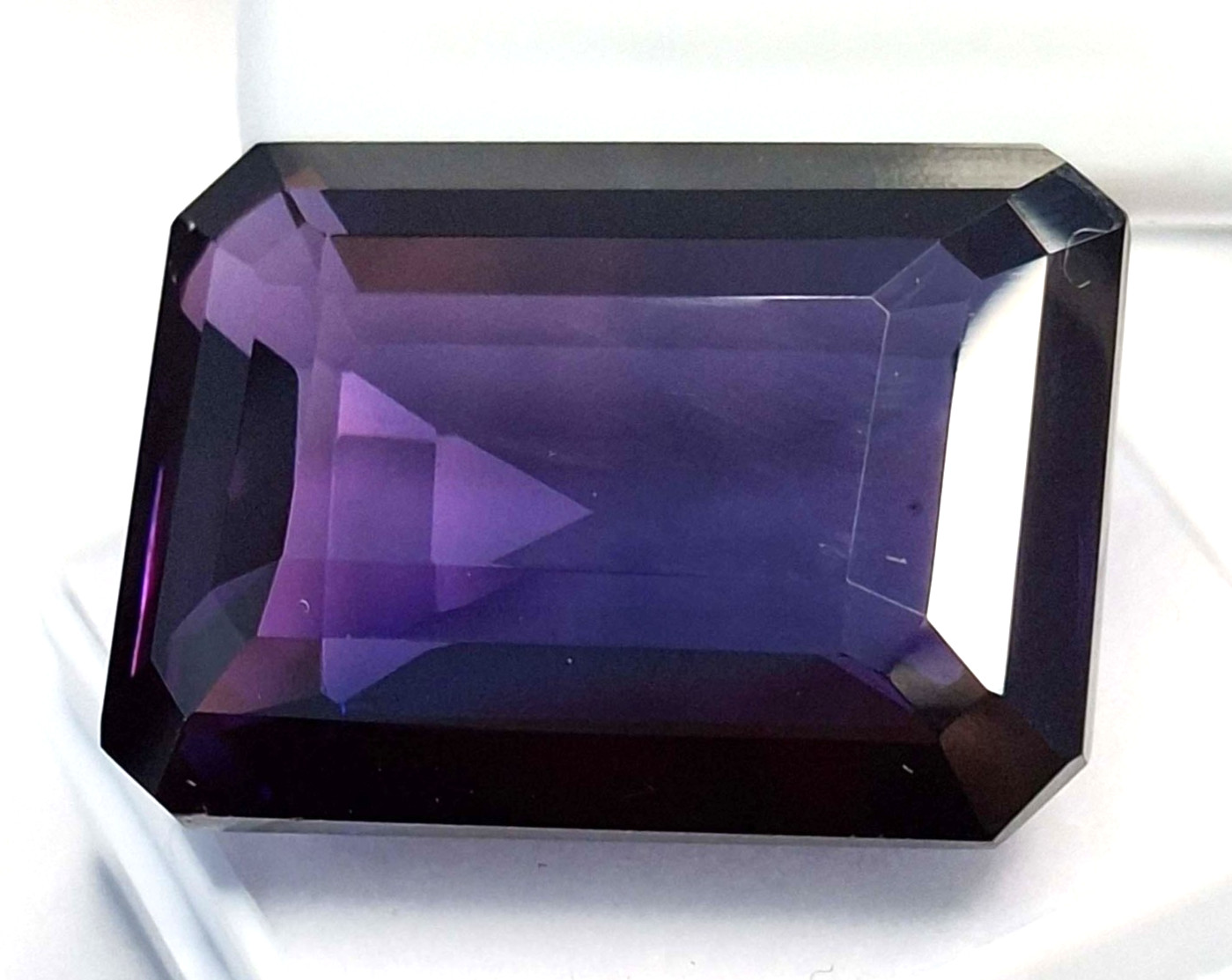 Deep Purple Amethyst Emerald Cut 55-57 Ct Natural Certified Loose Gemstone RK841