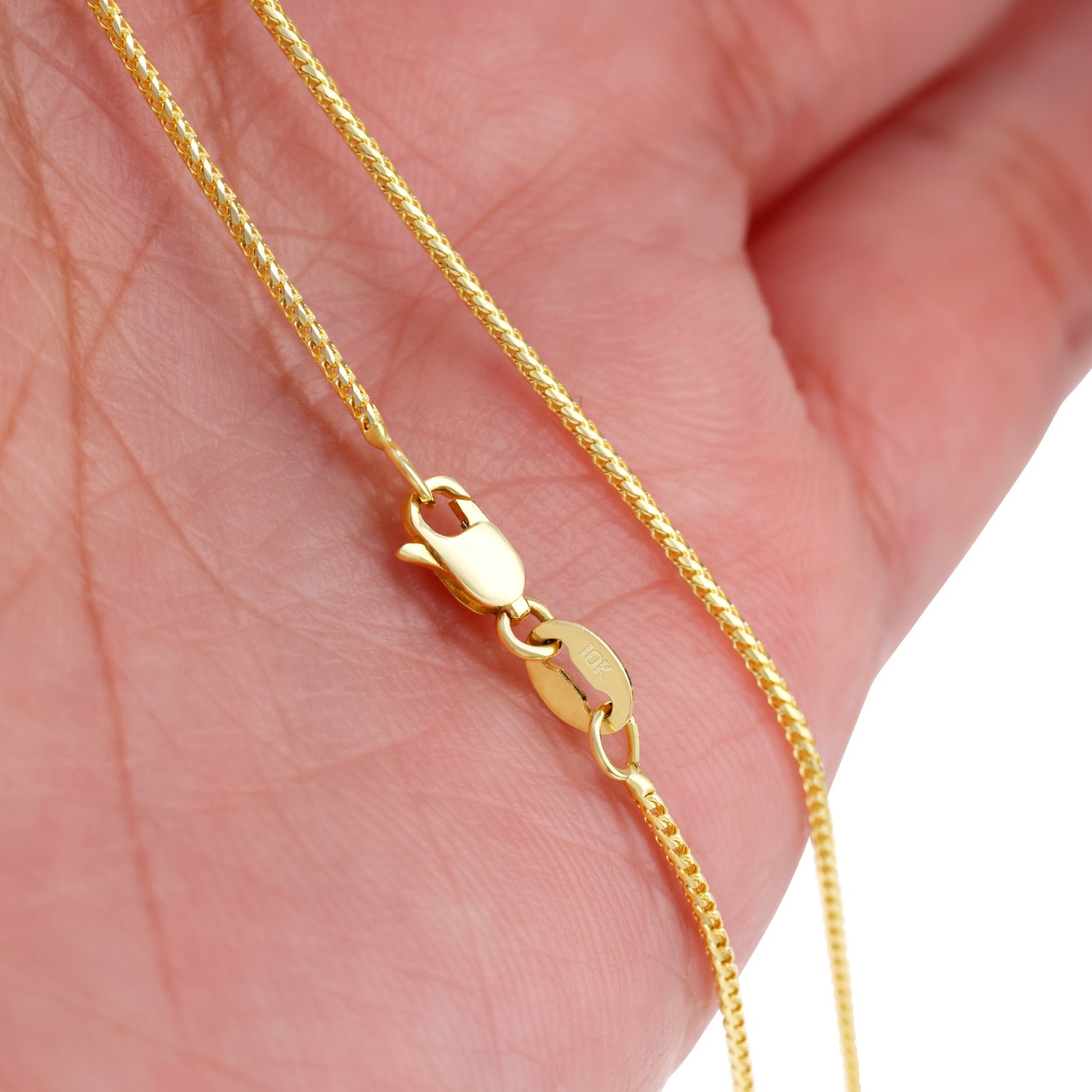 10K Yellow Gold Solid Franco 1mm-6mm Diamond Cut Chain Necklace Bracelet 7″-30″
