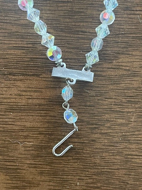 Vintage AB Clear Crystal 16″ Necklace & 7″ Bracelet 1950-60’s – Excellent Cond