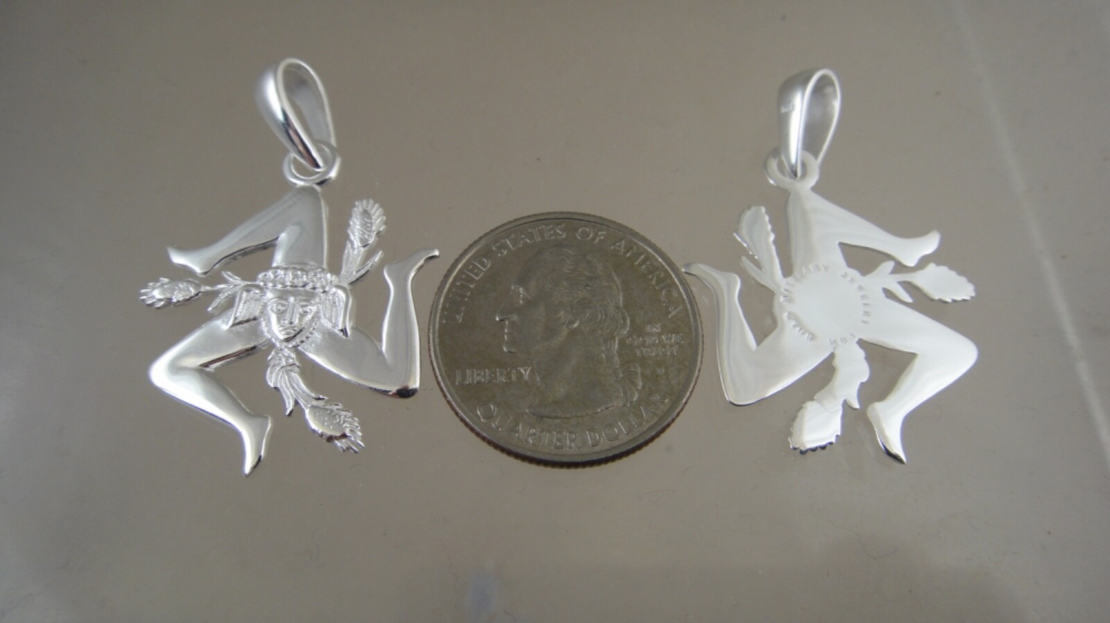 Sicilian Trinacria pendant Jewelry Solid sterling 28MM