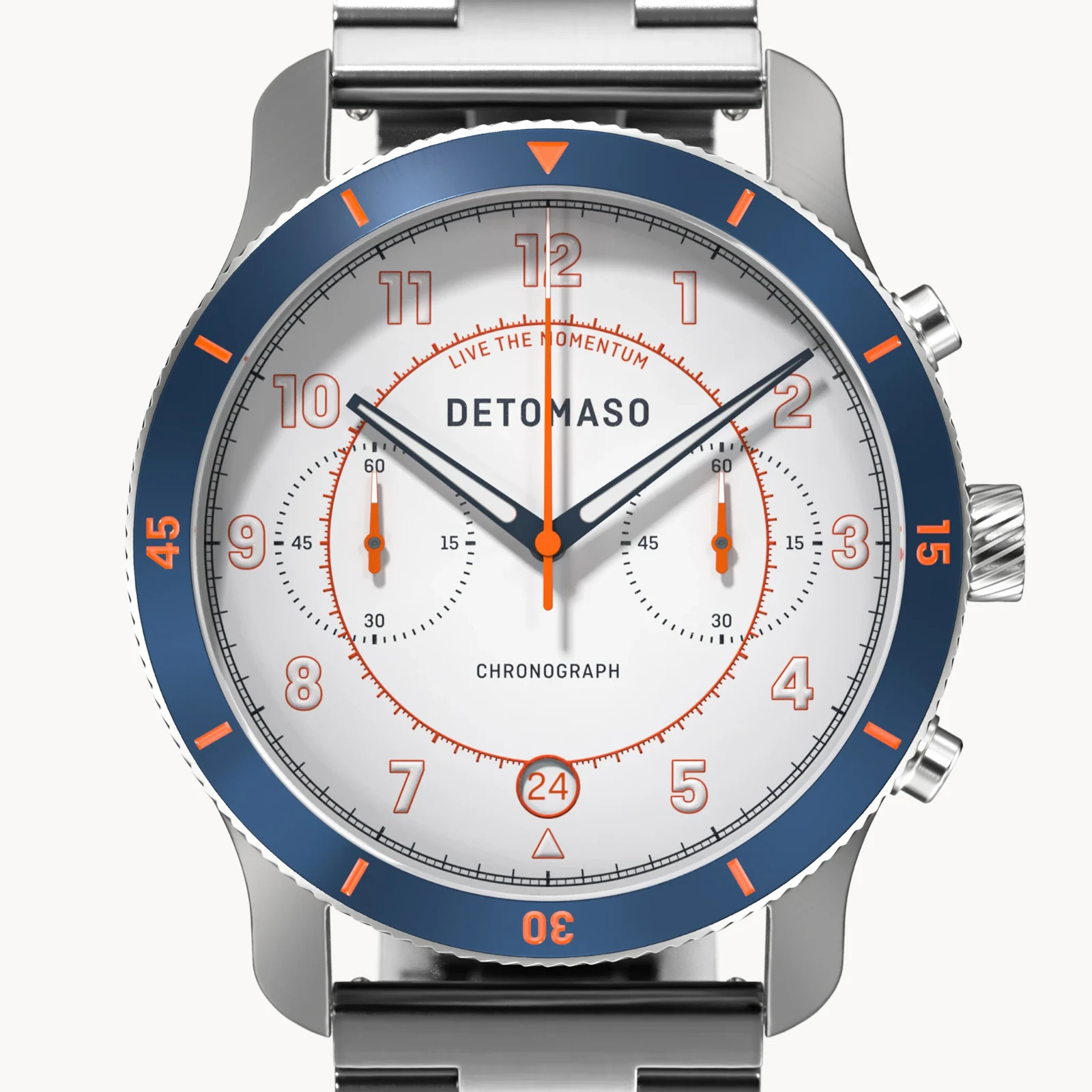 DETOMASO VENTURE CHRONOGRAPHLIMITED EDITION WHITE BLUE 42 mm MSRP $269 🔥New🔥