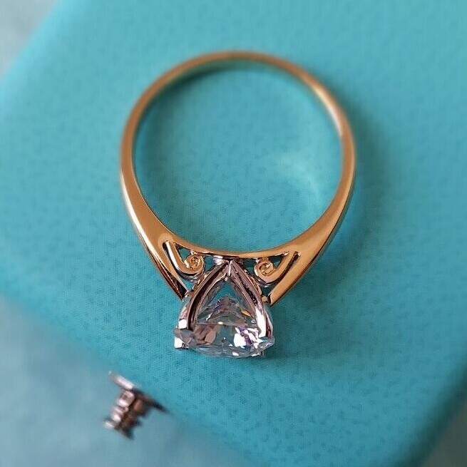 2 Carat Moissanite Ring SOLITAIRE ENGAGEMENT RING 14K Yellow GOLD Filled