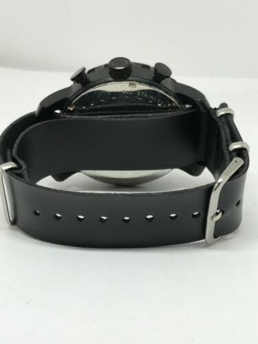 Fossil JR1354 Nate Chronograph Men’s Black Leather Analog Dial Quartz Watch Y56
