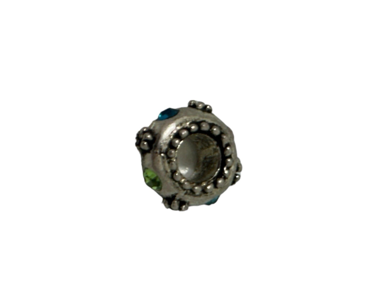 Bead Charm Blue Pink Green Rhinestones Band