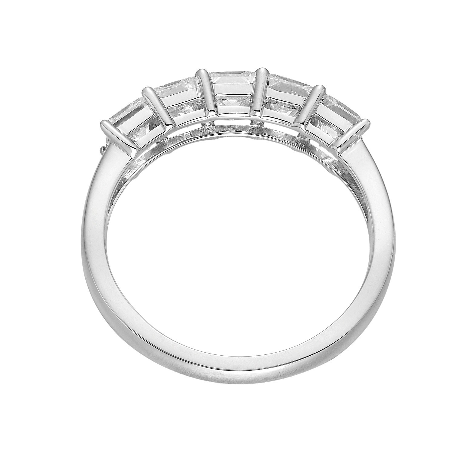 14K White Gold Princess Natural Diamond Wedding Band MZ6713