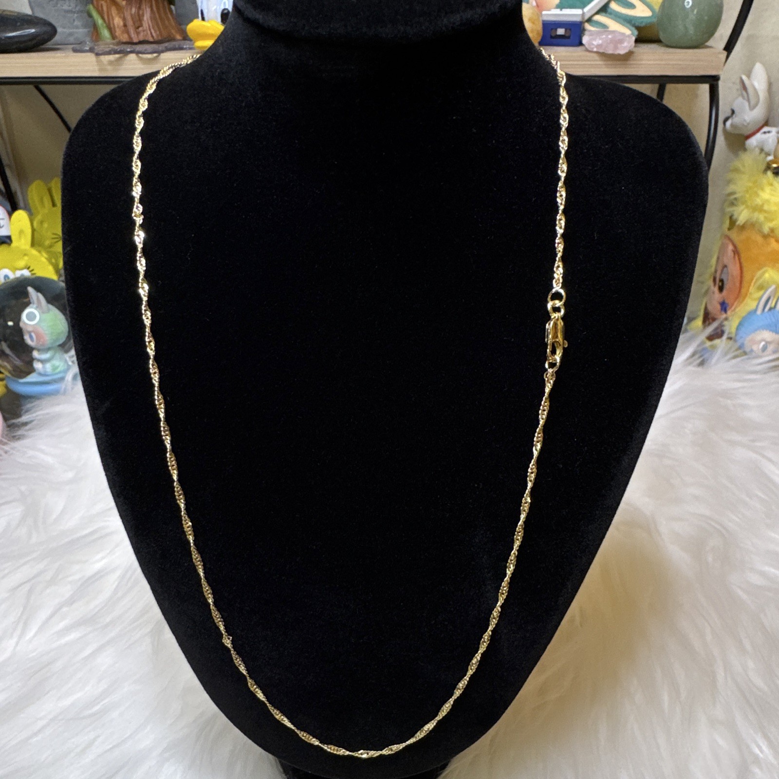 Singapore 14K Gold Filled Dainty Chain Necklace 19.5inch, 1.6mm Lobster Clasp