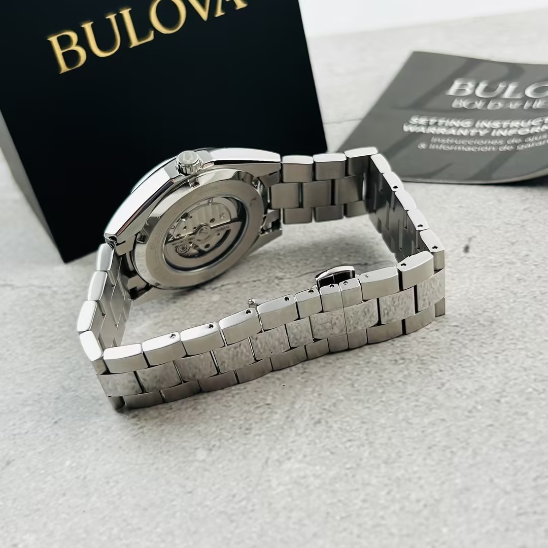 Bulova 96A275 Surveyor Men’s Blue Dial Stainless Steel Strap Automatic Watch