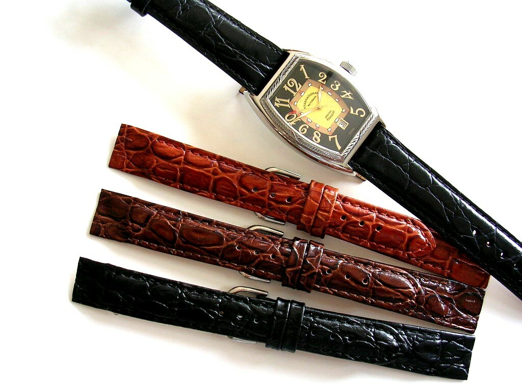 Open End Alligator Calf for Wire bar Lug watches band IW SUISSE 16 17 18 19 20mm