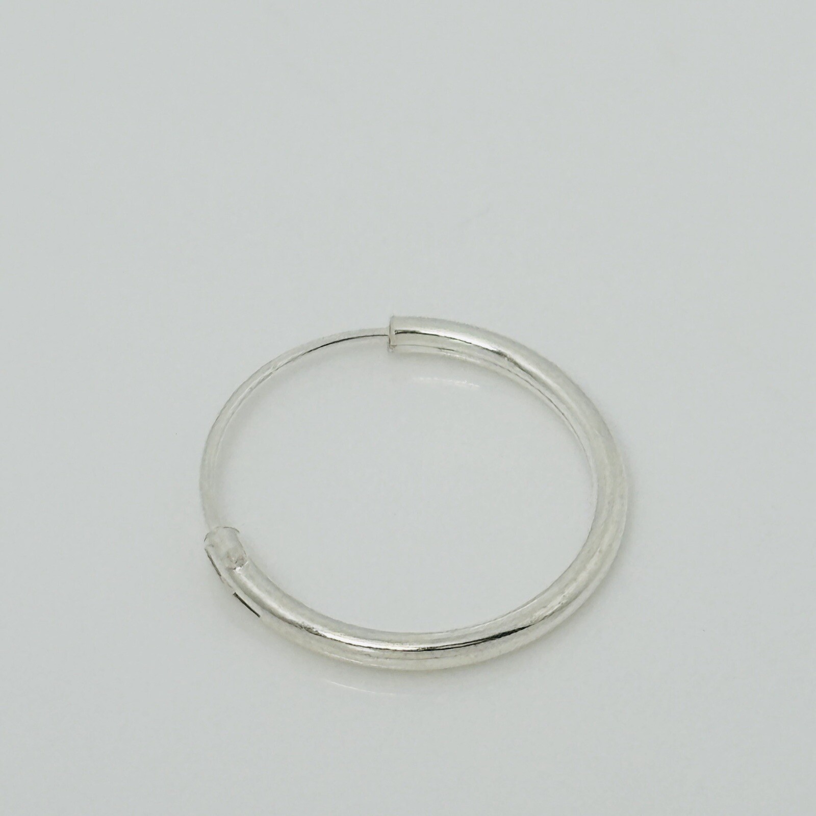 Endless Hoop Earring Wire Sleeper Thin Hinged Earring Small 14mm Sterling Silver