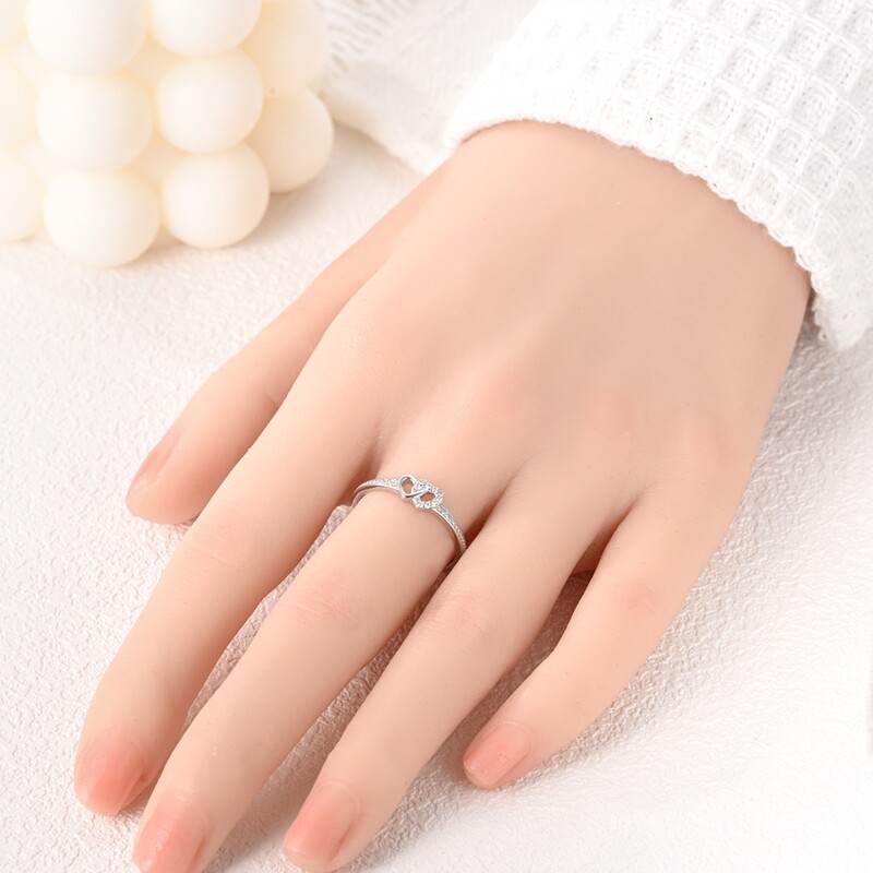 MULA S925 Sterling Silver Finger Ring AAA CZ Entangled Love For Women Jewelry