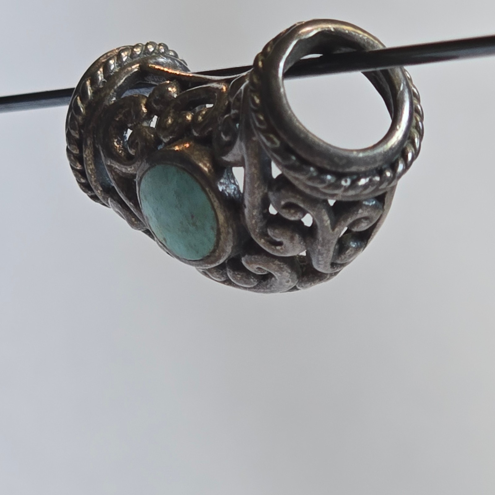 Sterling Silver Slider Charm 8.05g Fine Jewelry Turquoise look *READ*