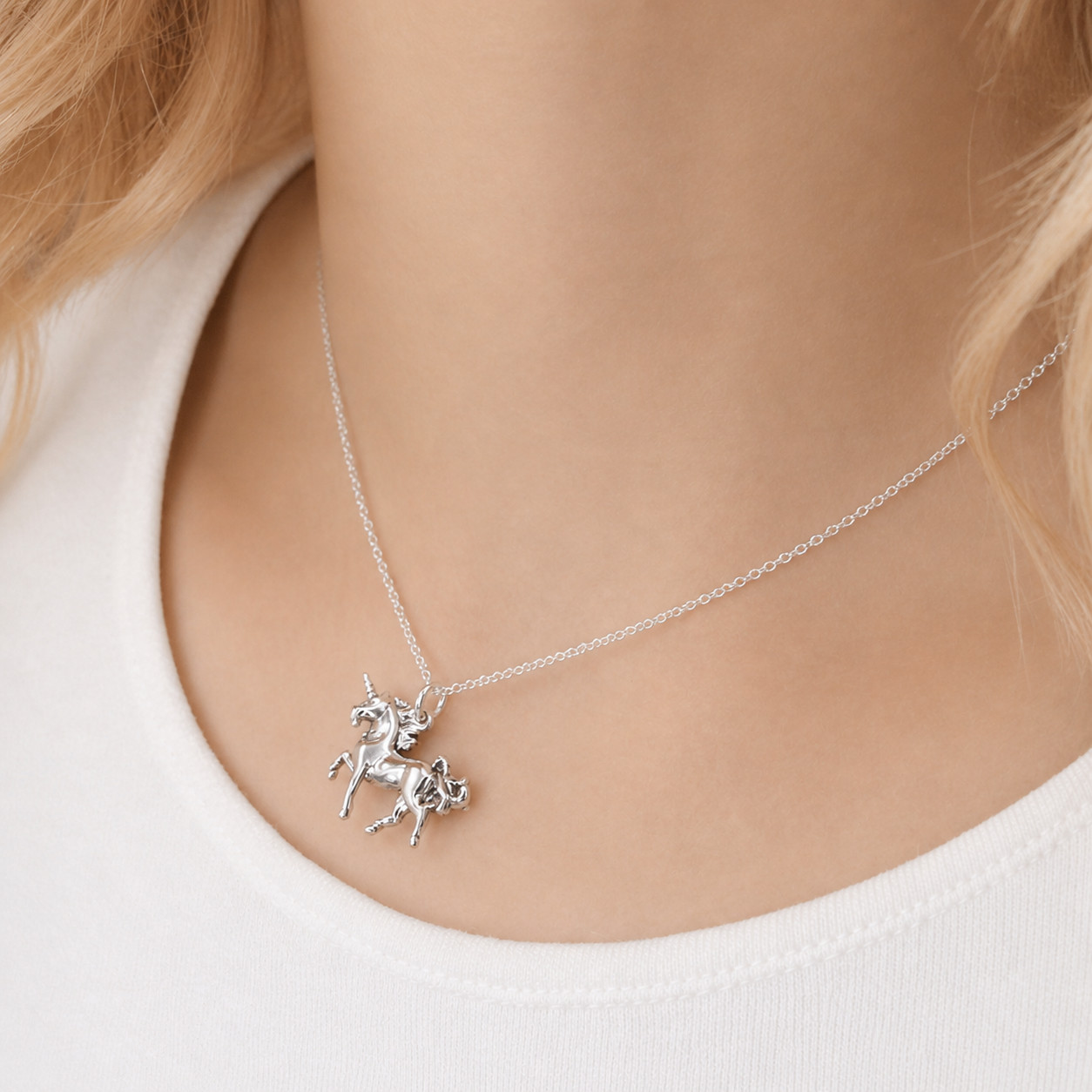 925 Sterling Silver Unicorn Necklace – Flying Horse Charm – Fairytale Pendant