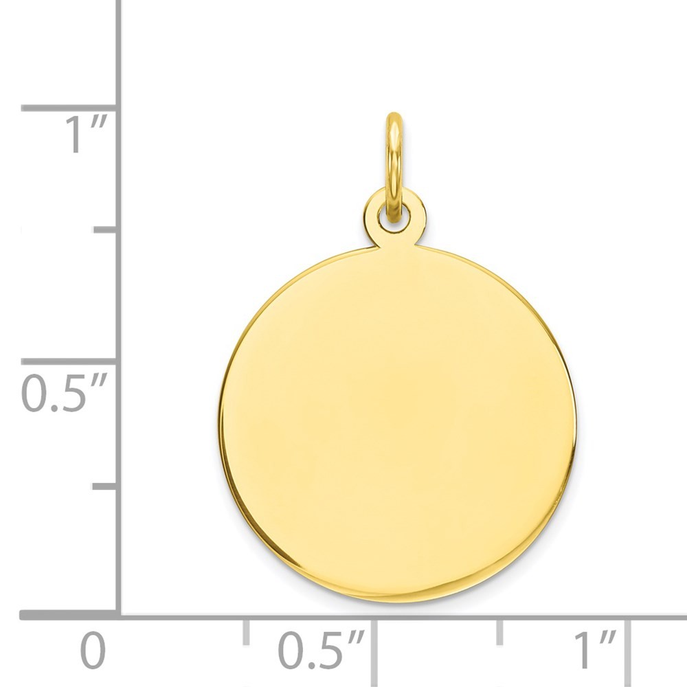 10K Yellow Gold 0.018 Gauge 17.75×17.75mm Circular Engravable Disc Charm Pendant