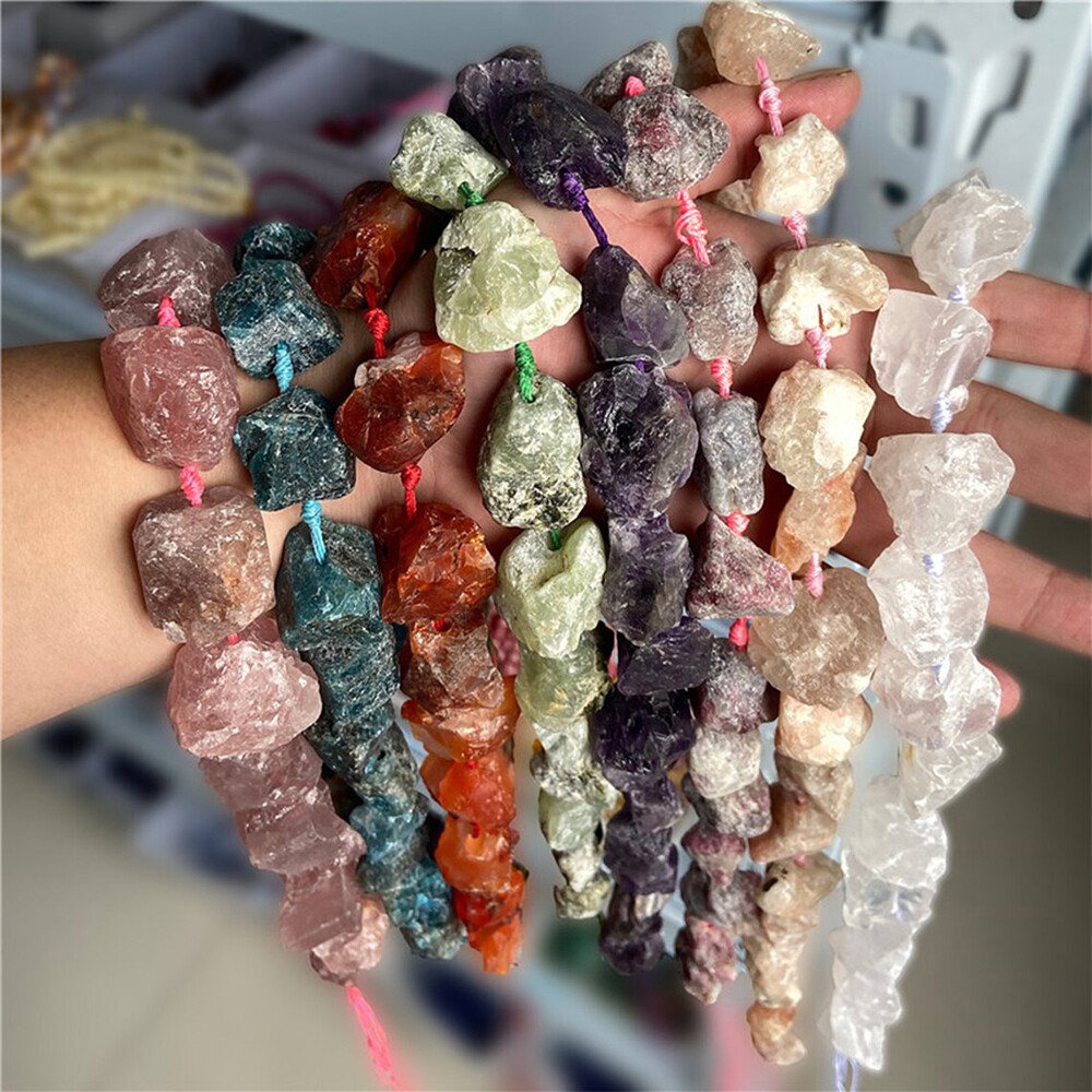 15-30mm Natural Rough Raw Stone Loose Beads Crystal Nugget Mineral Gemstone DIY