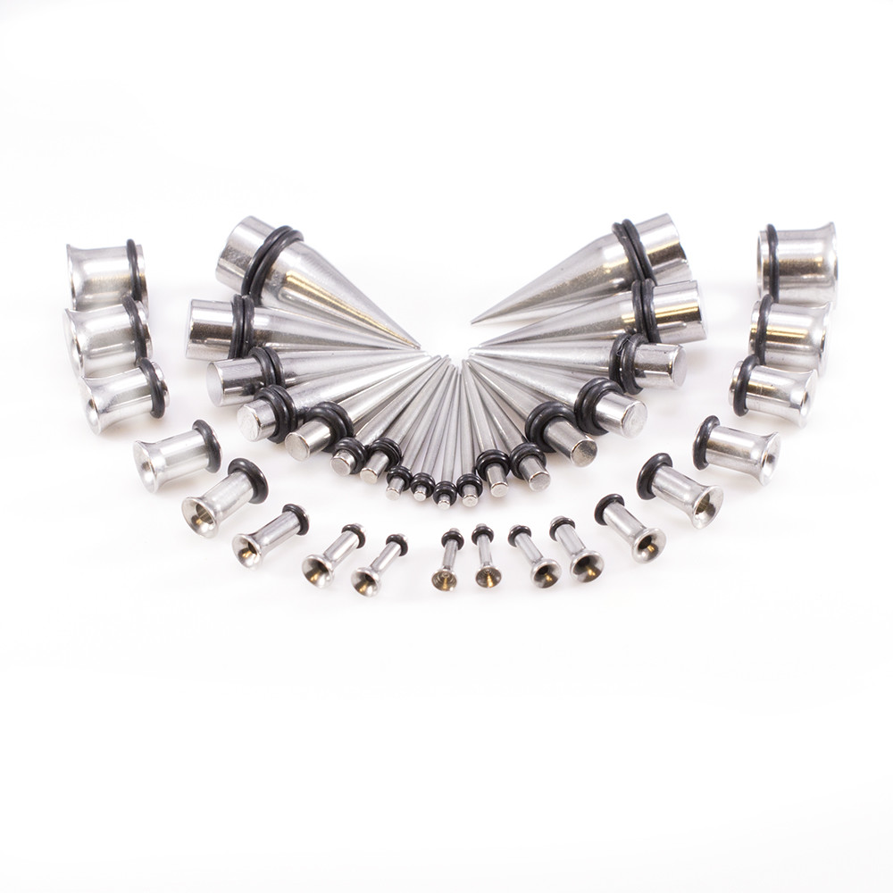 36PCS 14G Ear Stretching Kit Surgical Steel Tapers and Tunnel Expanders Piercing