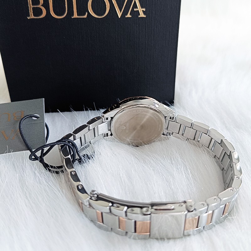 Bulova 98P200 Lady Sutton White&Rose Gold Diamond Quartz Women’s New Watch 28mm