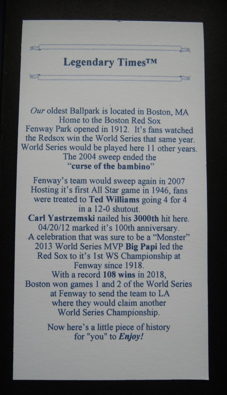 Red Sox Baseball Watch Fenway Stadium Seat Dial, 99 Crafted in USA w/ Swiss Movt