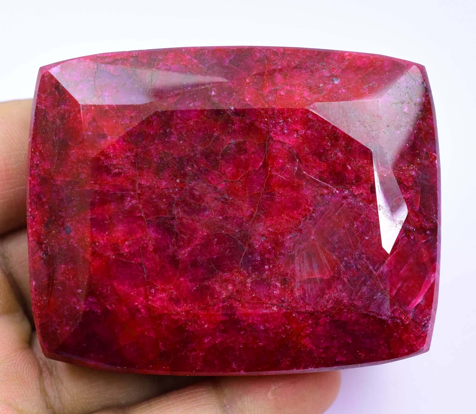 739.5 CT Natural Huge Red Ruby Certified Earth-Mined Cushion Cut Loose Gemstone