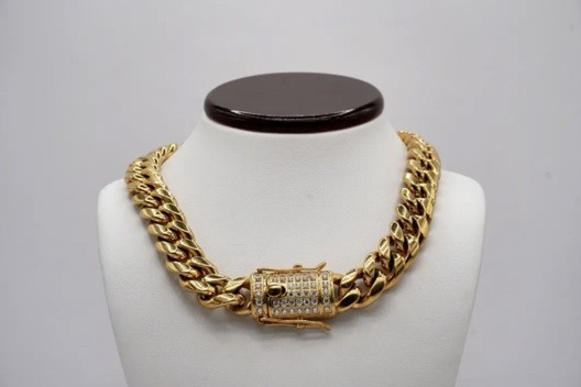 Stainless Steel Gold Cuban Link Chain 12MM