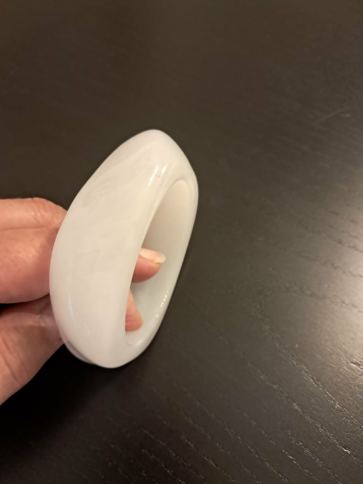 Transparent White Resin Bangle Bracelet Minimalist Stackable