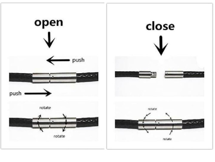 14-32″ 3mm Black Cord Leather Necklace Stainless Steel Clasp Wax Rope Chain
