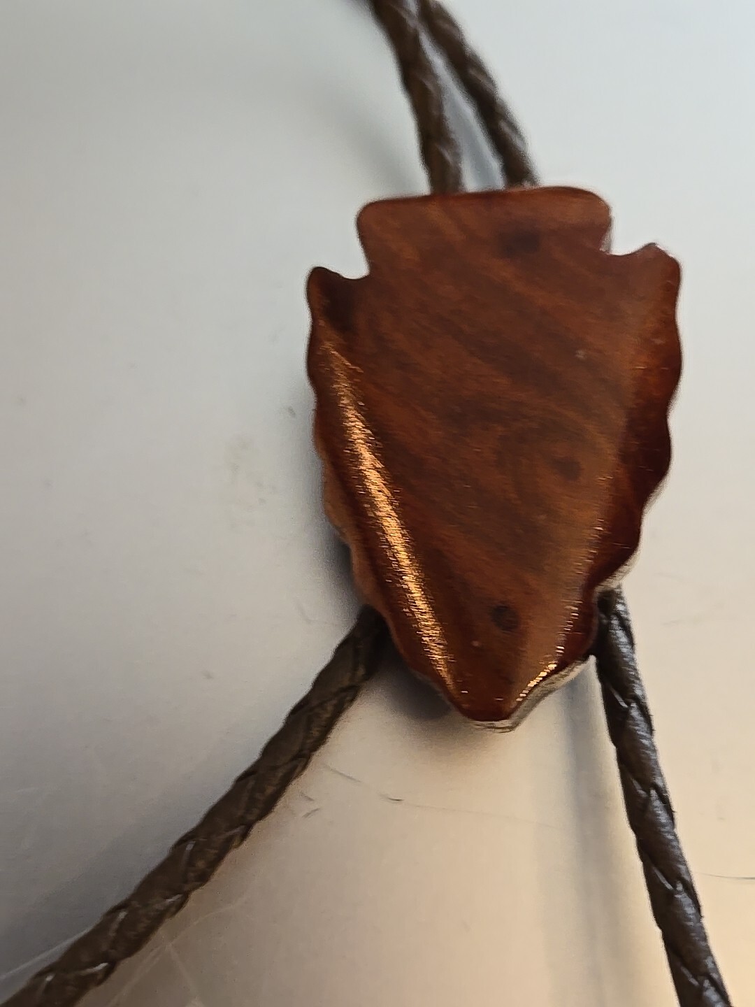 VINTAGE LOT 3 BOLO LEATHER, FABRIC NATURAL WOOD FAUX TURQUOISE ARROWHEAD