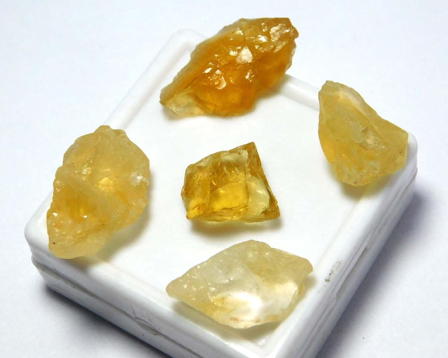 Yellow Citrine Rough Loose Gemstone 54.0 Carats 100% Natural 5 Pcs Lot.CR34.