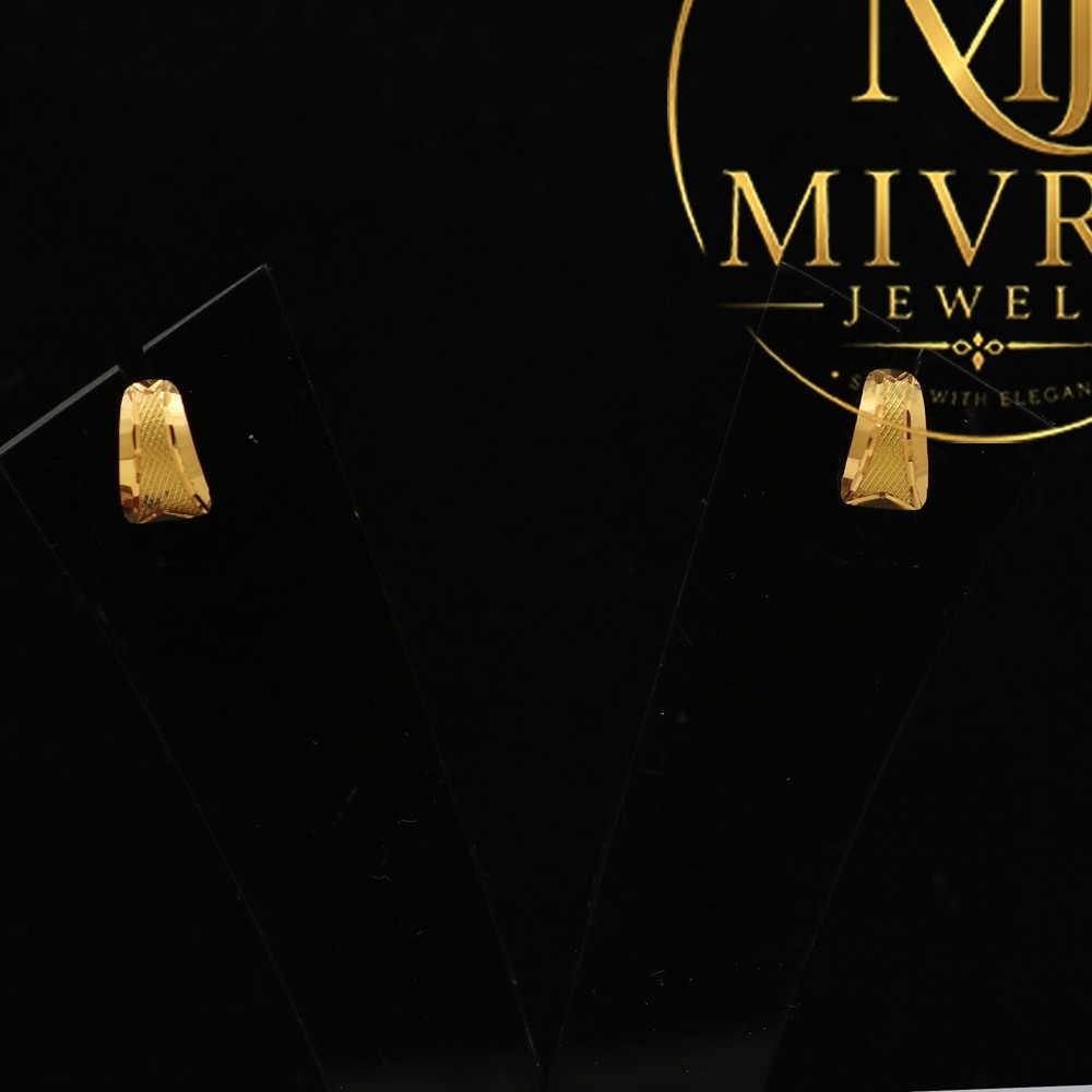 22ct Seal Pure Gold Halo Earrings 1.1cm Lightweight Women Fine Jewelry Gift 1.8g