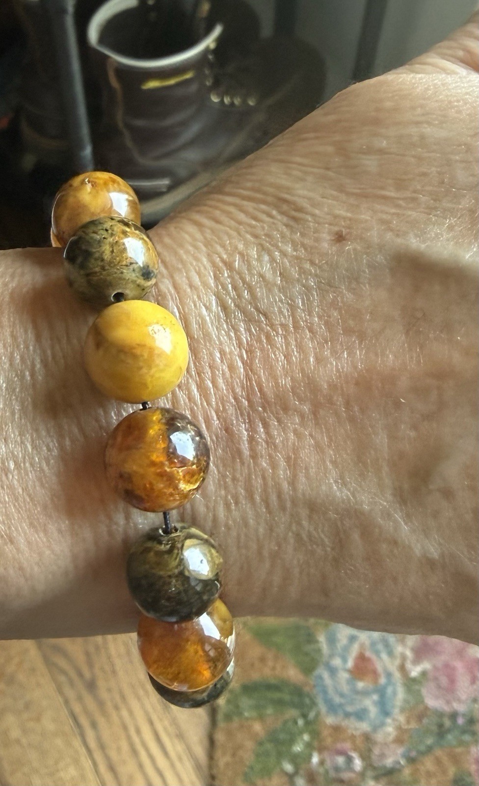 Vintage Baltic Amber Necklace And Bracelet Set- 67 Grams