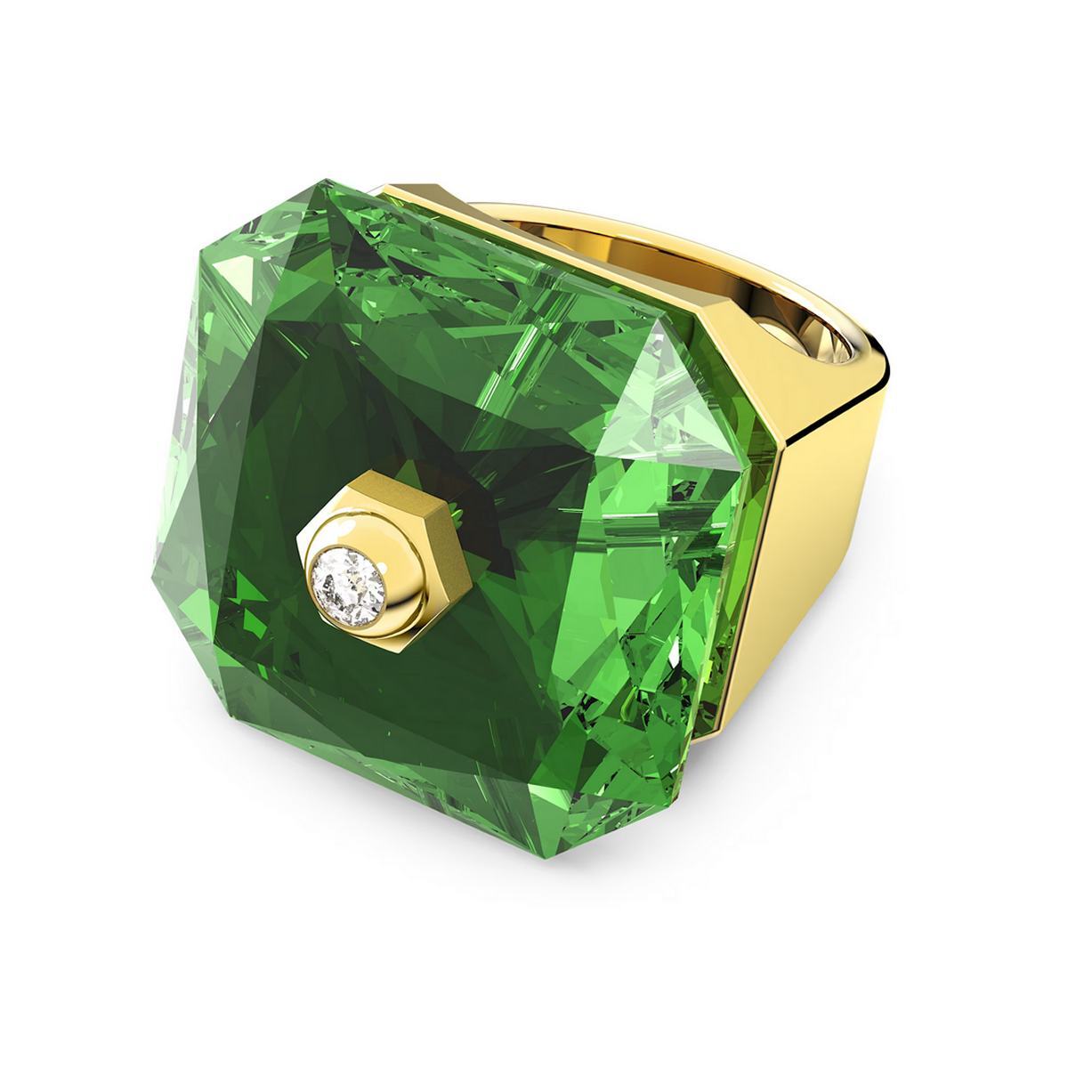 Swarovski Women’s Ring Cocktail Ring Metal Gold Crystal Numina Green