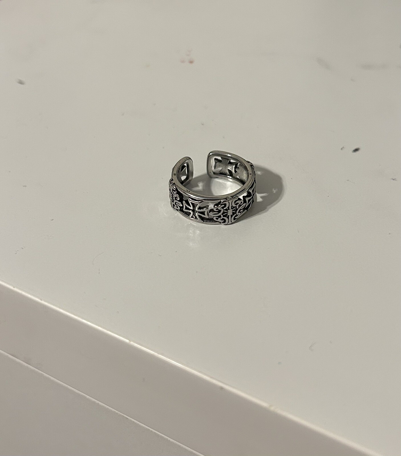 Y2K Chrome Cross Ring. Like Chrome Hearts. Super Y2K 2000s