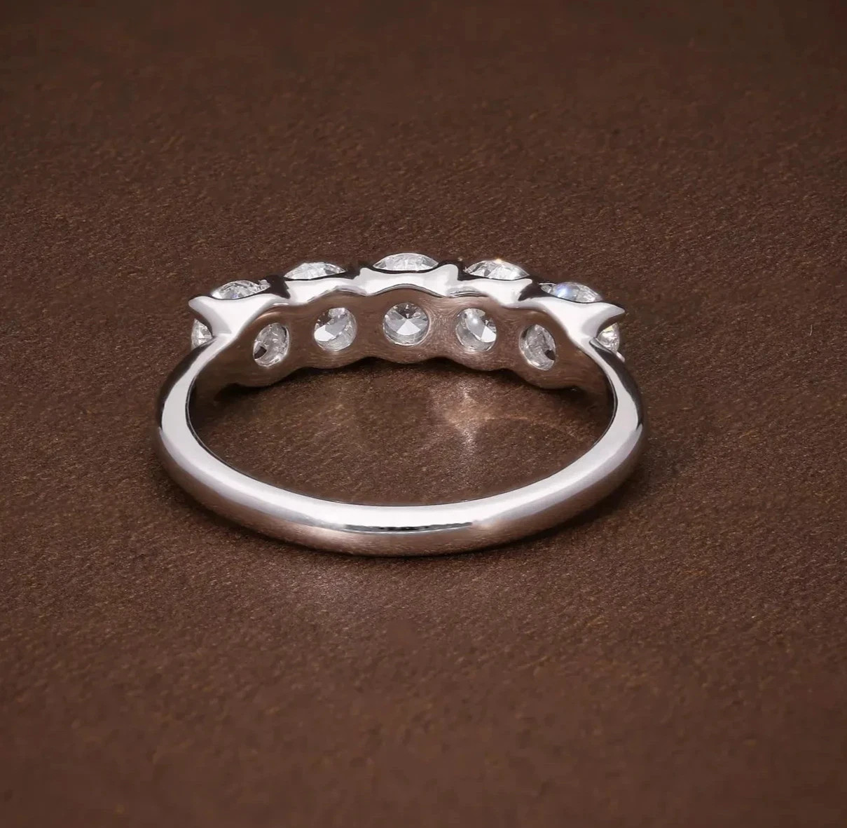 2.50 Ct Round Natural Diamond Eternity Wedding Band 14K White Gold Size 5 6 7 8